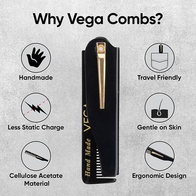 Vega Beard Comb (HMBC - 222F) 22 gm - Hair Combs
