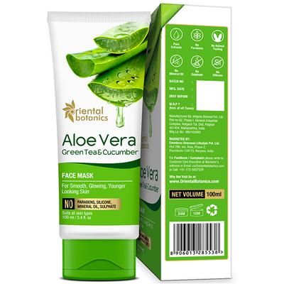 Oriental Botanics Aloe Vera, Green Tea & Cucumber Face Mask 100 ml - Masks & Peels