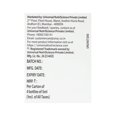 UNS D3 NANO 60K IU SUGAR FREE Oral Solution 5ml - Supplements-Vit