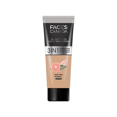 FACES CANADA 3in1 All Day Hydra Matte Foundation + Moisturizer + SPF 30 Medium Natural 022 15 ml - Foundation