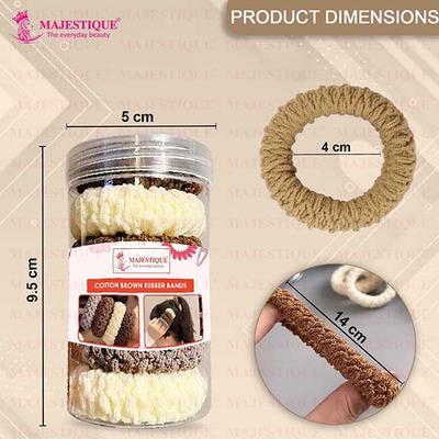 Majestique Soft Cotton Stretchable Rubber Band Hair Ties Ponytail Holder Hair Scrunchies Head Band - Multicolor 12's - Hair Clips/Bands