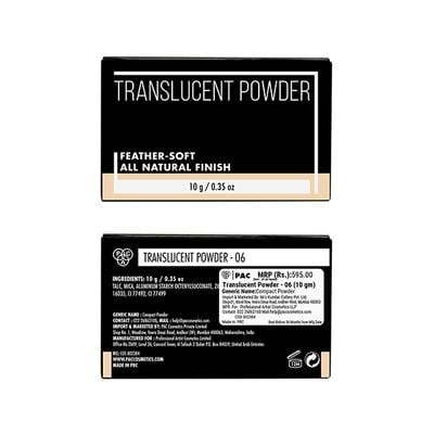 Pac Translucent Powder 06 Feather Soft All Natural Finish 10gm - Loose Powder