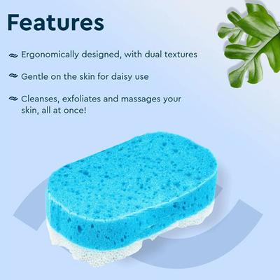 GUBB Dual Massage Bath Sponge - Blue 50 gm - Sponges & Applicators