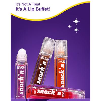 Swiss Beauty Craze Snack'n Nourishing Lip Oil, with Vitamin E and Hyaluronic Acid 2. Apple Tart 4.5 ml - Lip Balms