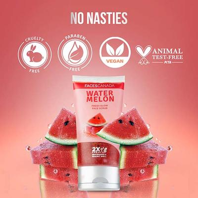 Faces Canada Watermelon Fresh Glow Face Scrub, Exfoliates & Removes Impurities 70 ml - Scrubs & Exfoliants