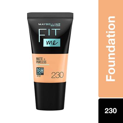 Maybelline New York Fit Me Matte+Poreless Liquid Foundation Tube, 230 Natural Buff 18 ml - Foundation