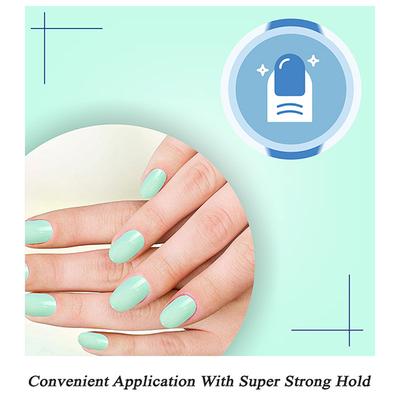 Handmade Press On Gel Nails - Pastle Sea Green 50 gm - Nail Polish