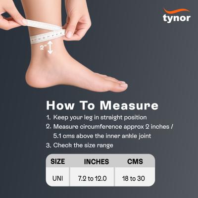 Tynor Ankle Support (Neoprene) (UN) - Black & Orange - Knee/Ankle/Leg/Foot Supports