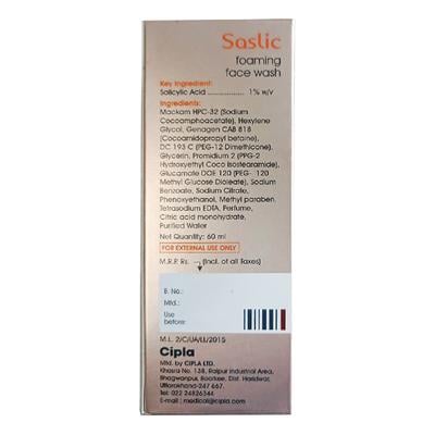 Saslic Face Wash Foam 60ml - Acne-Acn