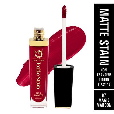 Matt Look Matte Stain Non Transfer Long Lasting Liquid Lipstick for Hydrated - Magic Maroon 6 gm - Liquid Lipsticks