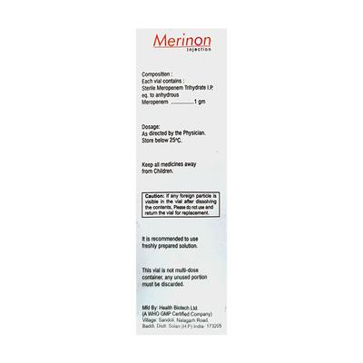 MERINON 1g Injection 1's - Bacterial Infections-Cep