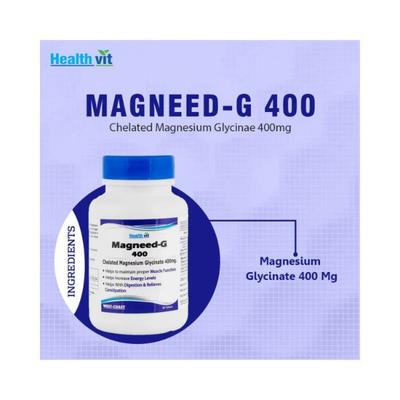 Healthvit High Absorption Magneed-G 400 Chelated Magnesium Glycinate 400mg- Tablets 60's - Calcium And Minerals