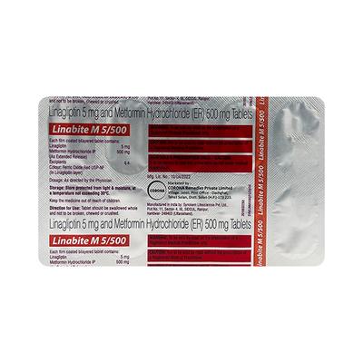 LINABITE M 5/500 Tablet 10's - Diabetes-Ant