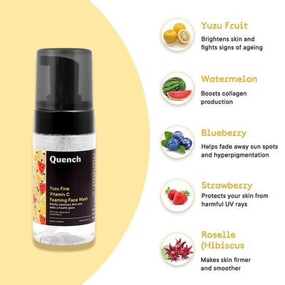 Quench Botanics Yuzu Fine Vit C Foaming Face Wash, Korean Skin Care 100 ml - Scrubs & Exfoliants