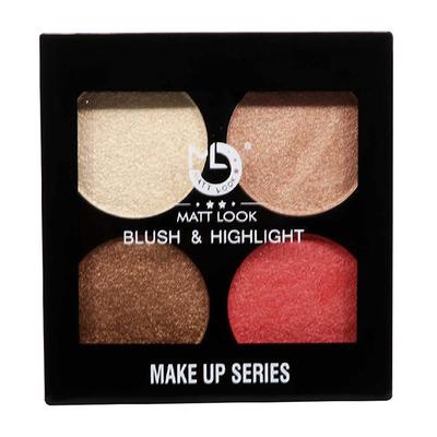 Matt Look Make - Up Series Baked Blush & Highlight Palette, Multicolor - 03 12 gm - Face Palettes