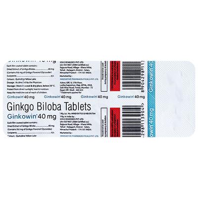 GINKOWIN 40mg Tablet 10's - Supplements-Sup