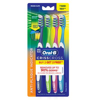 Oral B Criss Cross Toothbrush medium 4's - Toothbrushes