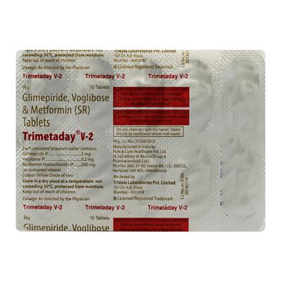 Trimetaday V 2mg Tablet 10'S - Diabetes-Ant