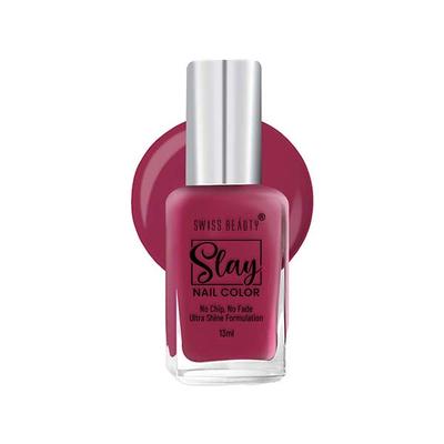 Swiss Beauty Slay Nail Color, Shade - Deep Pink 13 ml - Nail Polish