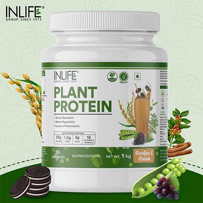 INLIFE Plant Protein Powder - Cookies & Cream 1 kg - Protein Drink