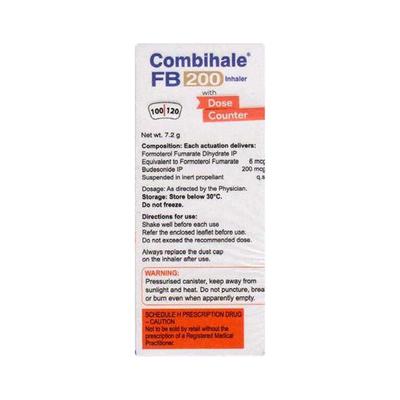 COMBIHALE FB CFC FREE 200 WITH DOSE COUNTER 120md Inhaler 1's - Asthma/COPD-Ast