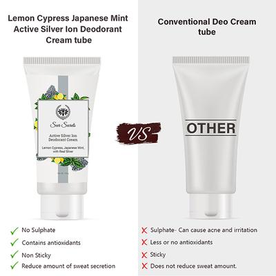 Seer Secrets Lemon Cypress Japanese Mint Active Silver Ion Deodorant Cream Tube 100 gm - Deodorants/Roll-Ons