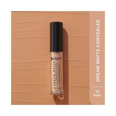 Pilgrim Full Coverage Concealer Crease Resistance & Lightweight with Matte Finish Beige-15 7.3 ml - Concealer