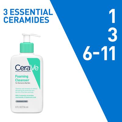 CeraVe Foaming Cleanser For Normal To Oily Skin 236 ml - Face Wash & Cleansers