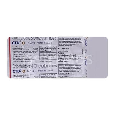 CTD O 12.5/40mg Tablet 10'S - Hypertension-Ang