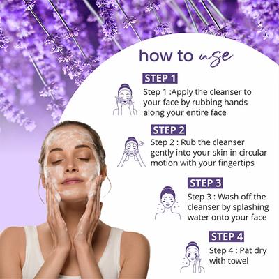 Globus Naturals Purifying Lavender Face Wash, Enriched with Niacinamide & Pearl, Hydro Boost formula 75 gm - Face Wash & Cleansers