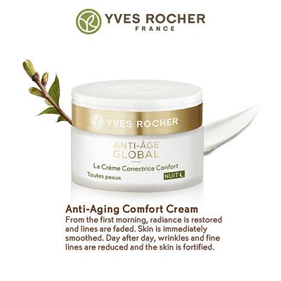 Yves Rocher Anti Age Global Anti Ageing Comfort Cream Night All Skin Types 50 ml - Night Cream