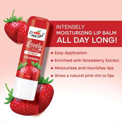 BEE ONE Lovely Lips Strawberry Lip Balm 4.8 gm - Lip Balms