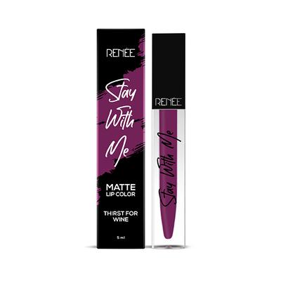Renee Stay With Me Matte Lip Color Thirst For Wine 5 ml - Liquid Lipsticks