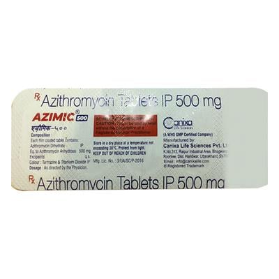 AZIMIC 500mg Tablet 5's - Bacterial Infections-Mac