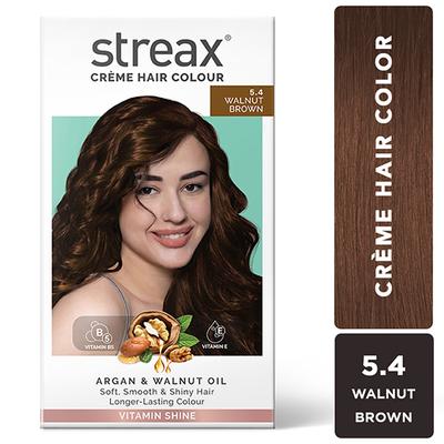 Streax Hair Colour - Walnut Brown (60gm+60ml+20gm) 1's - Crème