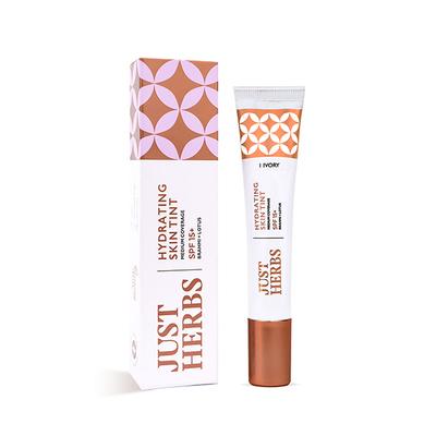 Just Herbs Hydrating Skin Tint Medium Coverage with SPF 15 + Brahmi + Lotus, Ivory 01 20gm - Foundation