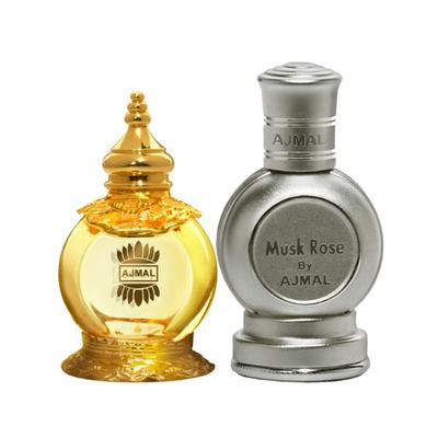 Ajmal Mukhallat Al Wafa Concentrated Perfume Oil Oriental Musky Alcohol For Unisex And Musk Rose Concentrated Perfume Oil Floral Musky Alcohol For Unisex 24 ml - Perfumes (Edt/Edp)
