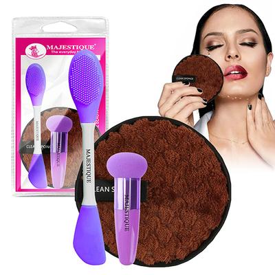 Majestique Face Cleansing Pad, Mushroom Blender and Facial Applicator - 3Pcs/Multicolor 1's - Facial Wipes & Tissues