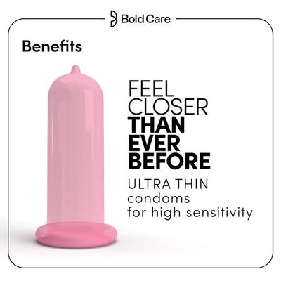 Bold Care 404 by Bold Care Ultra Thin - Strawberry Flavored Condoms (Pack of 3 x 10) - Plain/Flavoured Condoms