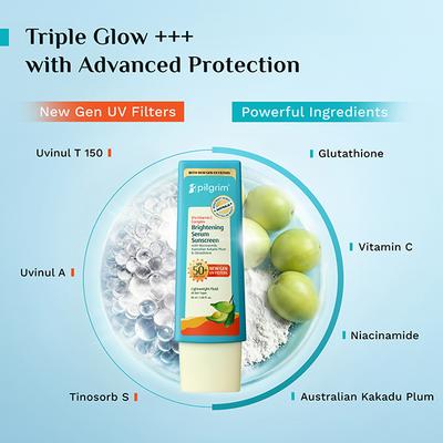 Pilgrim 5% Vitamin C Brightening Ultra Light Gel Sunscreen SPF 60 PA+++ with Australian Kakadu Plum 45 ml - Face Sunscreen