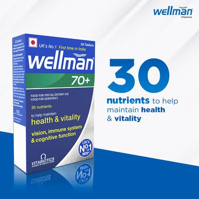 Wellman 70+ Multi-Vitamin Gluten Free Tablet 30's - Multi-Vitamins