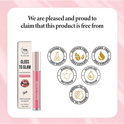 Tnw The Natural Wash Gloss To Glam Nourishing Lip Gloss-Slush, Clear, Pink 3 ml - Lip Glosses