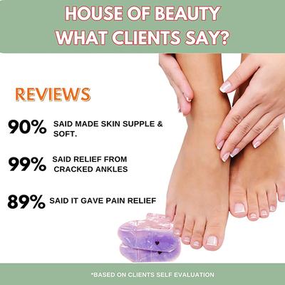 House of Beauty Lavender Paraffin Foot Socks Reusable For Home Pedicure For Smooth Feet (1Pair) 1's - Foot Creams & Lotions