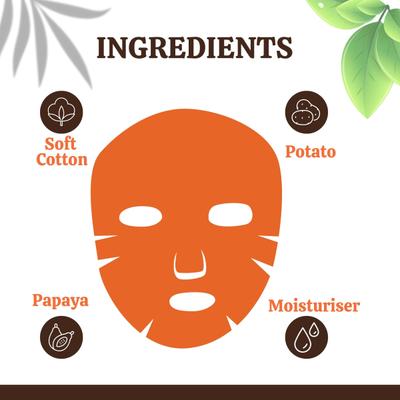 Riyo Herbs D-Tan Sheet Mask - Potato & Papaya 20 gm - Masks & Peels