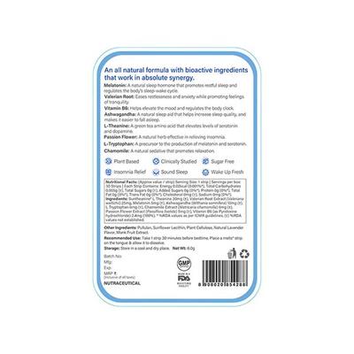 Wellbeing Nutrition Melts Restful Sleep Melatonin 5mg for Deep Sleep, Stress Relief (30 Strips) 1's - Mental Health