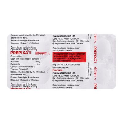 PREPIXA 5 Tablet 10's - Blood Clot-Ant