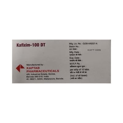 KAFIXIM 100 DT Tablet 10's - Bacterial Infections-Cep