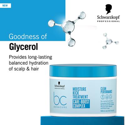Schwarzkopf Professional Bonacure Moisture Kick Treatment with Glycerol,with Vegan Keratin 500 ml - Hair Masks & Packs