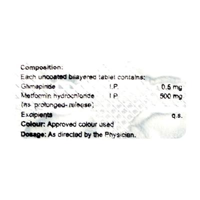 Hmet G 0.5Mg Tablet 10's - Diabetes-Ant