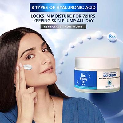 The Moms Co Natural Hydrating Day Cream with Vitamin E and 8 Types of Hyaluronic Acid 50 gm - Face Moisturizers